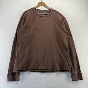 Vintage Eddie Bauer Thermal Shirt Men's large Tall Brown Sun Faded Grunge Muscle